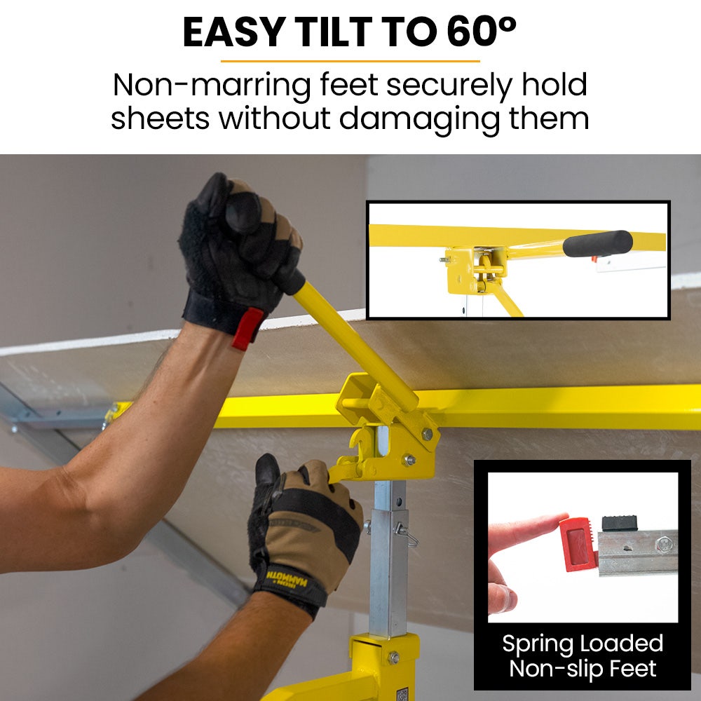 UNIMAC Drywall & Panel Lifter | 1200 x 3600 | 68kg Max | Gyprock Sheet | Galvanised | No-mark Locking Castors