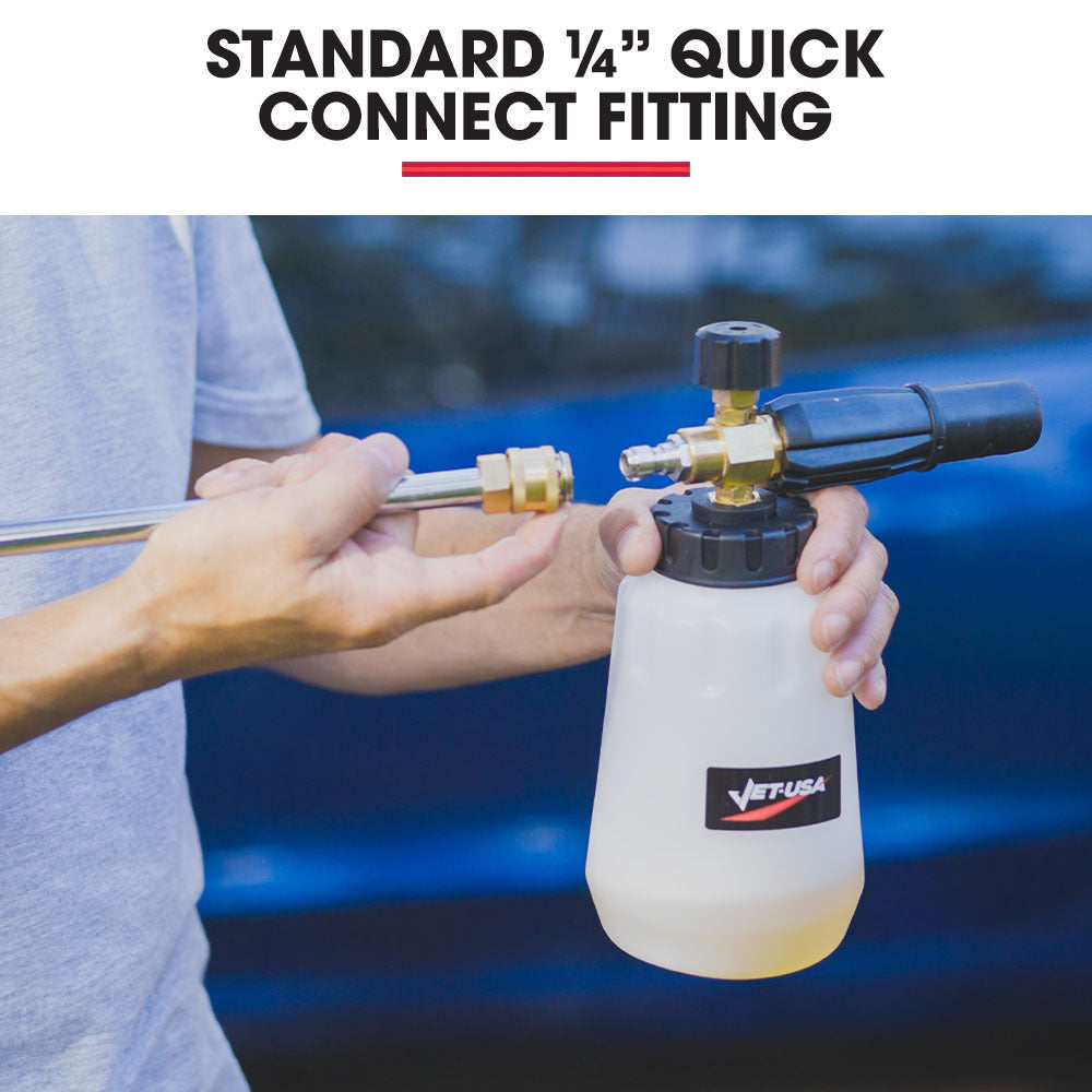 Jet-USA Soap Foam Snow Cannon | 1L Bottle, Works with Petrol & Some Electric Pressure Washers