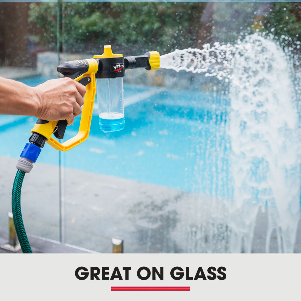 Jet-USA Foam Cannon Soap Applicator Gun | For Garden Hose, Snow Foamer with Soap Bottle, Quick Connect