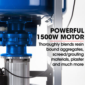 BAUMR-AG 120L Forced Action Pan Mixer | 1500W Electric Direct Drive Motor | Mortar Screed Resin Cement Mixer | 10 Inch Solid Rubber Wheels