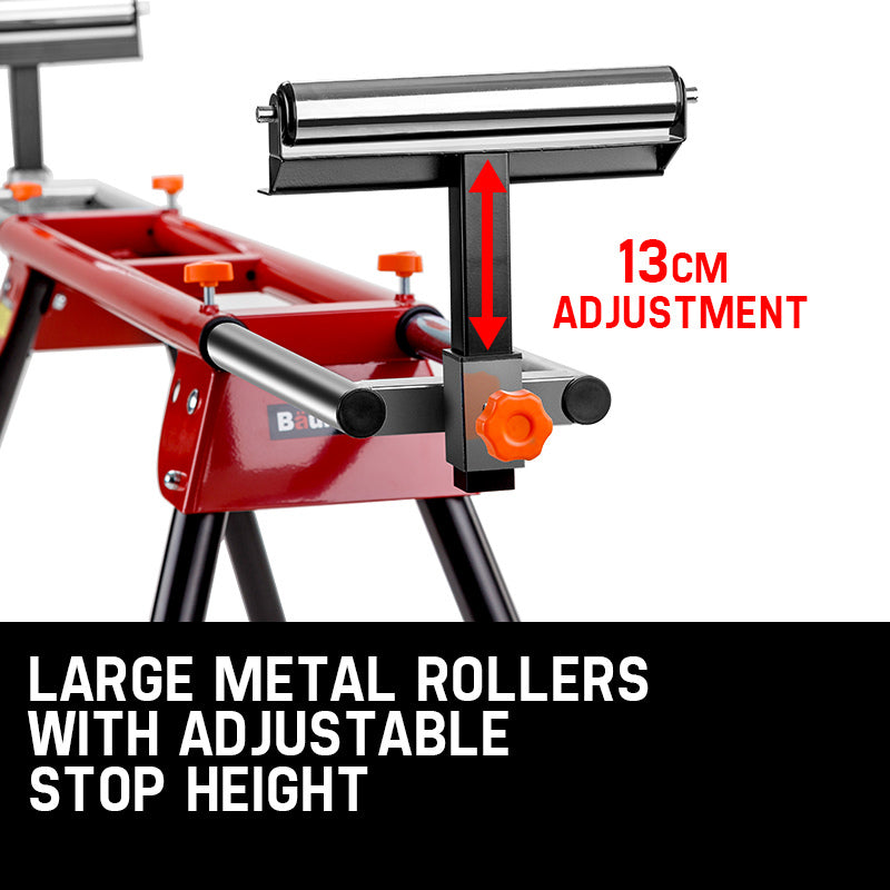 Baumr-AG Universal Mitre Saw Stand | Adjustable Portable Drop Saw Workbench Table