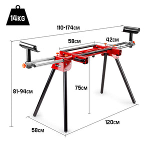 Baumr-AG Universal Mitre Saw Stand | Adjustable Portable Drop Saw Workbench Table
