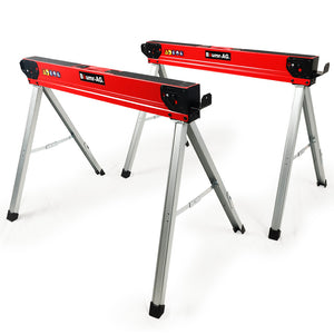 Baumr-AG Saw Horses | Set of 2 | 1000kg Capacity | Folding Adjustable | 2x4 Arms