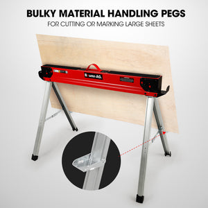 Baumr-AG Saw Horses | Set of 2 | 1000kg Capacity | Folding Adjustable | 2x4 Arms