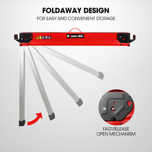 Baumr-AG Saw Horses | Set of 2 | 1000kg Capacity | Folding Adjustable | 2x4 Arms
