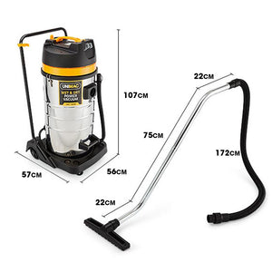 UNIMAC Wet & Dry Vacuum Cleaner | 100L | 2400W | Heavy-Duty | Dual Copper Motors | Workshop, Car, Carpet