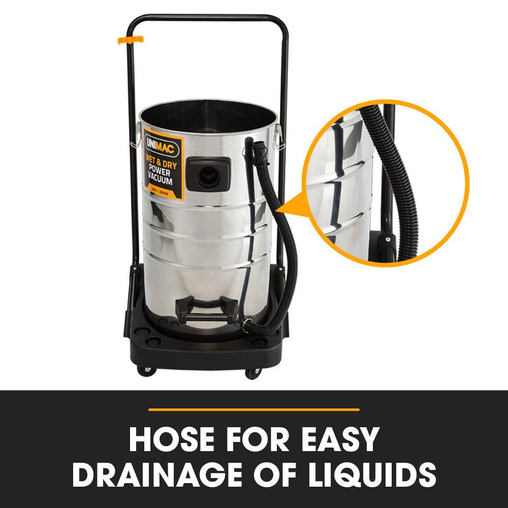 UNIMAC Wet & Dry Vacuum Cleaner | 100L | 2400W | Heavy-Duty | Dual Copper Motors | Workshop, Car, Carpet