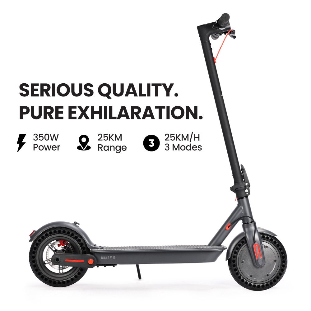 ALPHA Urban 8 Electric Scooter | 25km Range, 8.5-Inch Wheels, Brushless Motor, Motorised Commuter eScooter for Adults, Grey