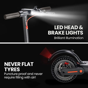 ALPHA Urban 8 Electric Scooter | 25km Range, 8.5-Inch Wheels, Brushless Motor, Motorised Commuter eScooter for Adults, Black
