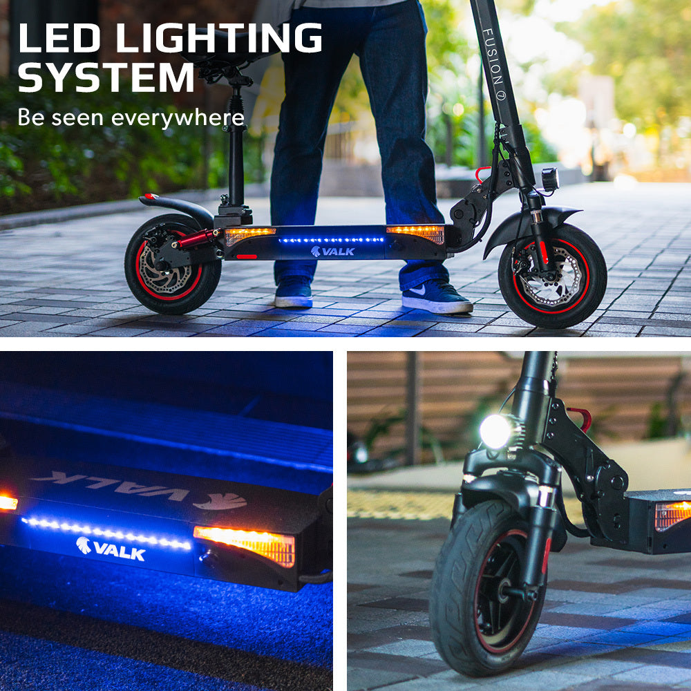 VALK Fusion 7 | Electric Scooter with Seat Option | 800W | 48V 13Ah Lithium | 50km Range | Quad Shocks | 10 Inch Tyres