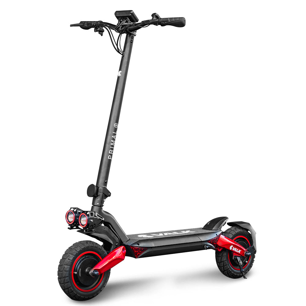 VALK Primal 9 | Dual Motor | 1600W Extreme Hill Climbing Electric Scooter | Black/Red