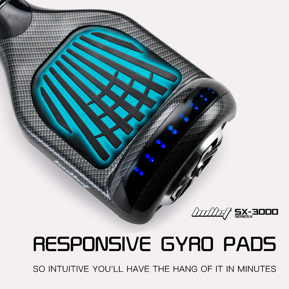 Hoverboard Electric Scooter - 6.5 Inch Wheels, Self-Balancing, Gen III Carbon Fiber Style by BULLET