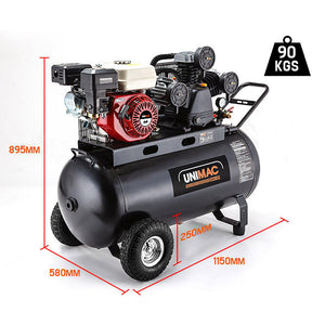 UNIMAC Petrol Air Compressor | 8HP | 115PSI | 120L Tank | Industrial Use