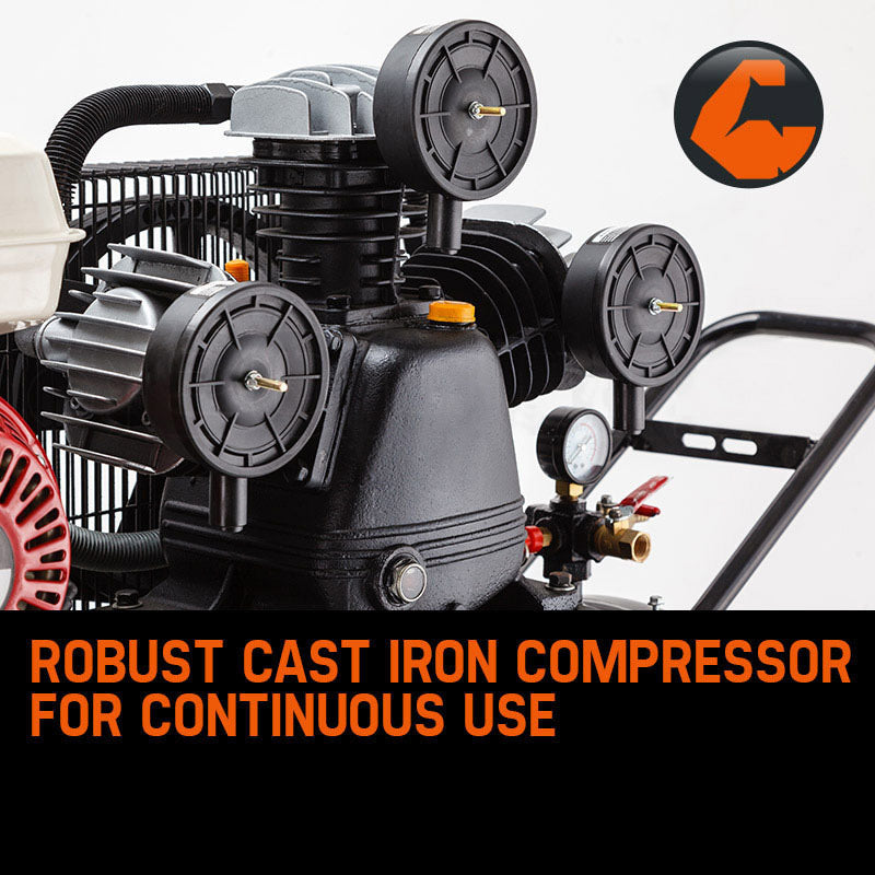 UNIMAC Petrol Air Compressor | 8HP | 115PSI | 120L Tank | Industrial Use