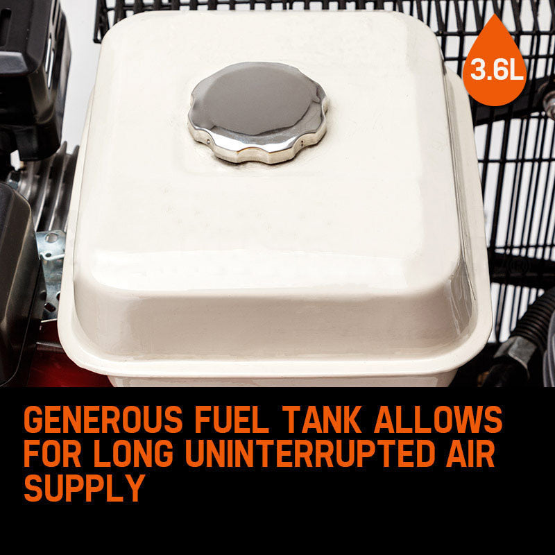 UNIMAC Petrol Air Compressor | 8HP | 115PSI | 120L Tank | Industrial Use