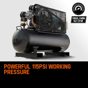 UNIMAC Industrial Electric Air Compressor | 115PSI | 150L | 7.5kW | 15A Plug