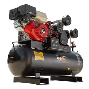UNIMAC Industrial Petrol Air Compressor | 18HP | 115PSI | 150L Tank | Electric Key Start