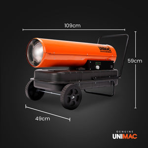 UNIMAC Industrial Diesel Heater | 50KW | Portable | Indirect Forced Air Space Heater
