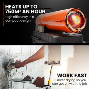 UNIMAC Industrial Diesel Heater | 50KW | Portable | Indirect Forced Air Space Heater