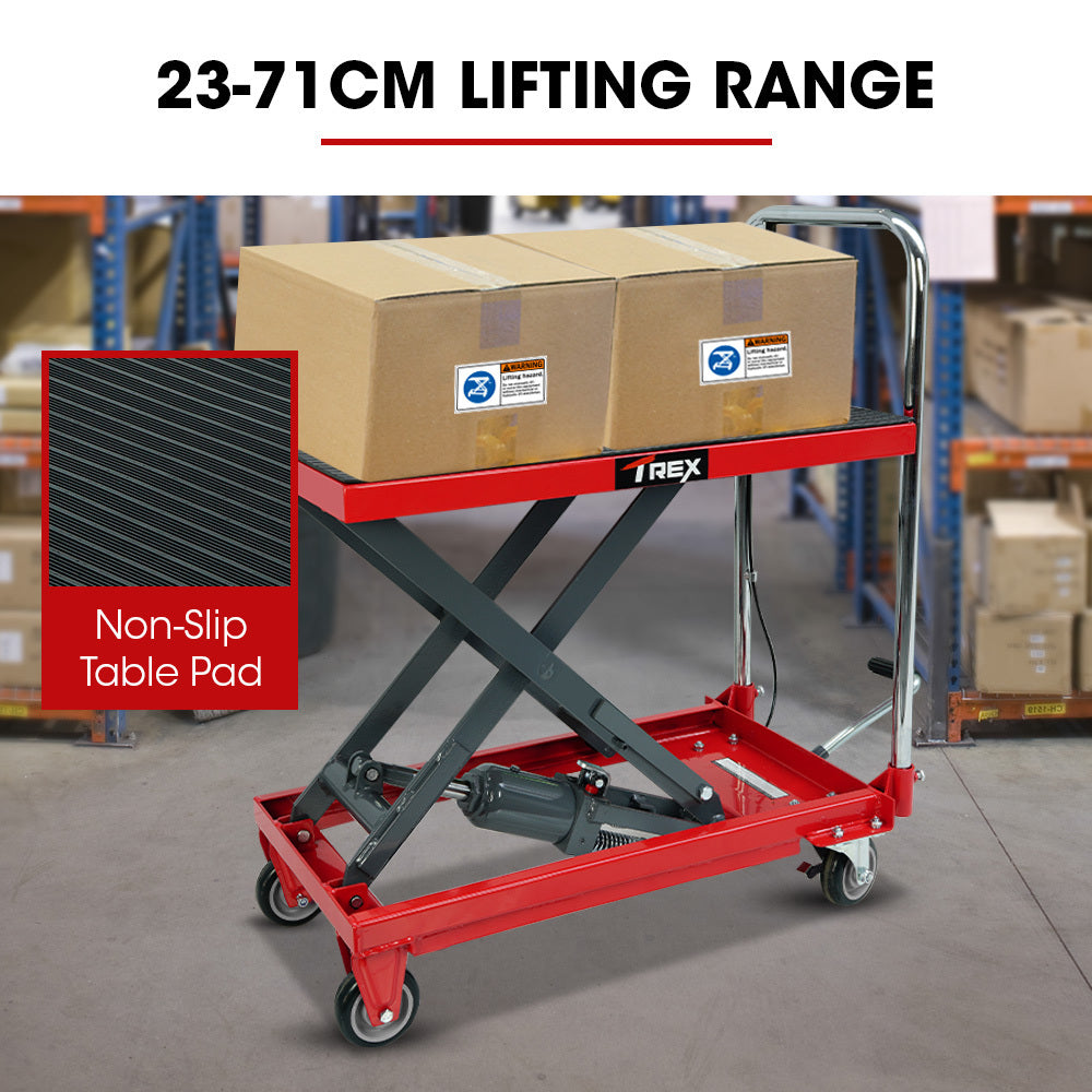 T-REX Scissor Lift Platform Trolley | 230KG Capacity | Hydraulic | Non-Skid Rubber Pad