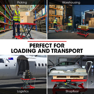 T-REX Scissor Lift Platform Trolley | 230KG Capacity | Hydraulic | Non-Skid Rubber Pad