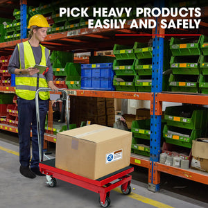 T-REX Scissor Lift Platform Trolley | 230KG Capacity | Hydraulic | Non-Skid Rubber Pad