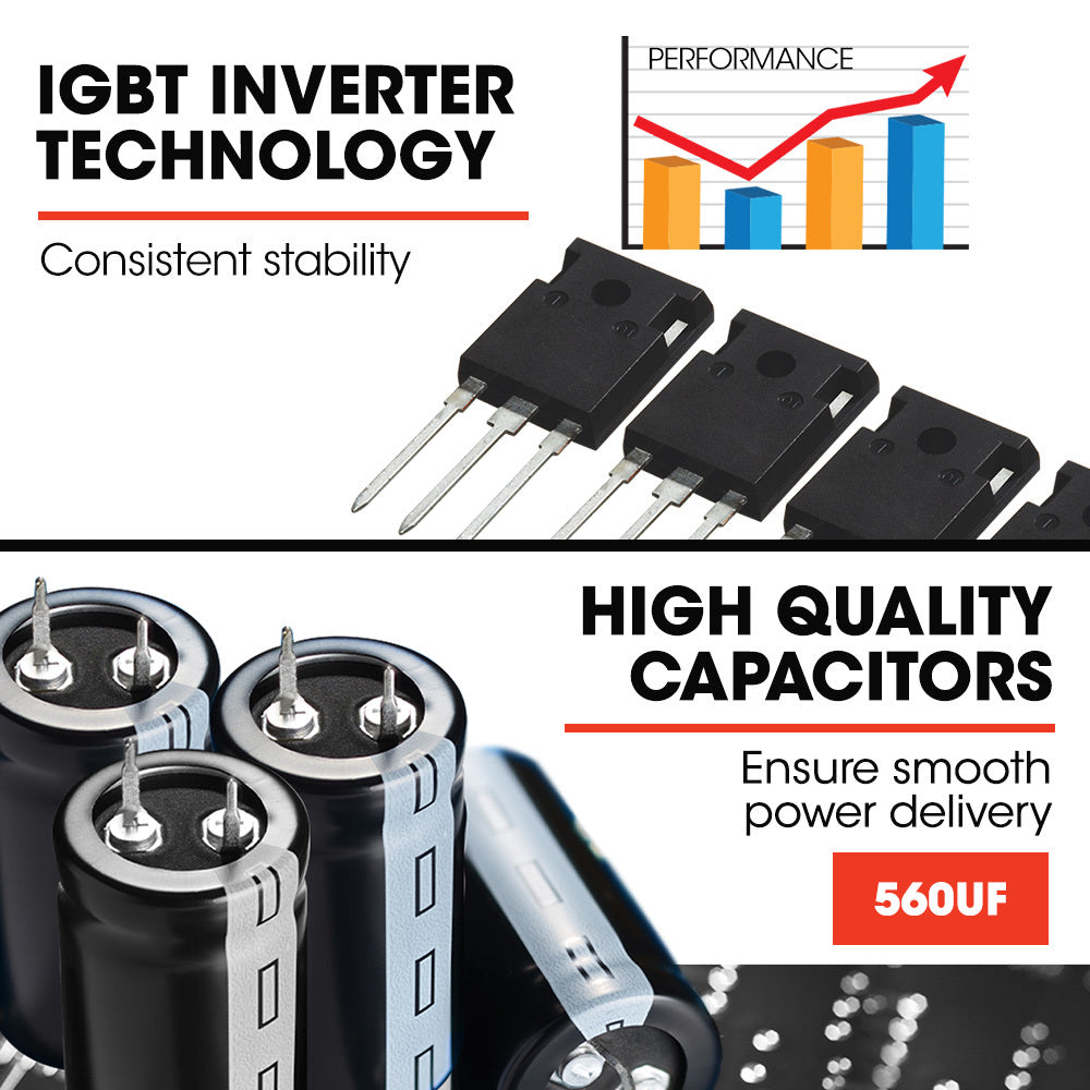 Rossi 140A Multi-Purpose Welder | MIG/MAG/MMA/ARC/TIG | Flux/Solid Wire | CO2 or Argon Gas Compatible