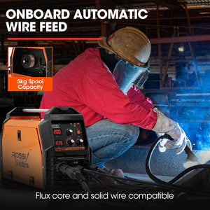 Rossi 200A Multi-Purpose Welder | MIG/MAG/MMA/ARC/TIG | Flux/Solid Wire | CO2 or Argon Gas Compatible