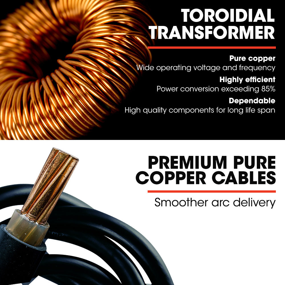 Rossi 200A Multi-Purpose Welder | MIG/MAG/MMA/ARC/TIG | Flux/Solid Wire | CO2 or Argon Gas Compatible