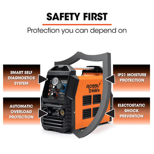 ROSSI Plasma Cutter | 45A | Non-Touch Pilot ARC | Cuts Painted & Rusty Metal | DC Inverter