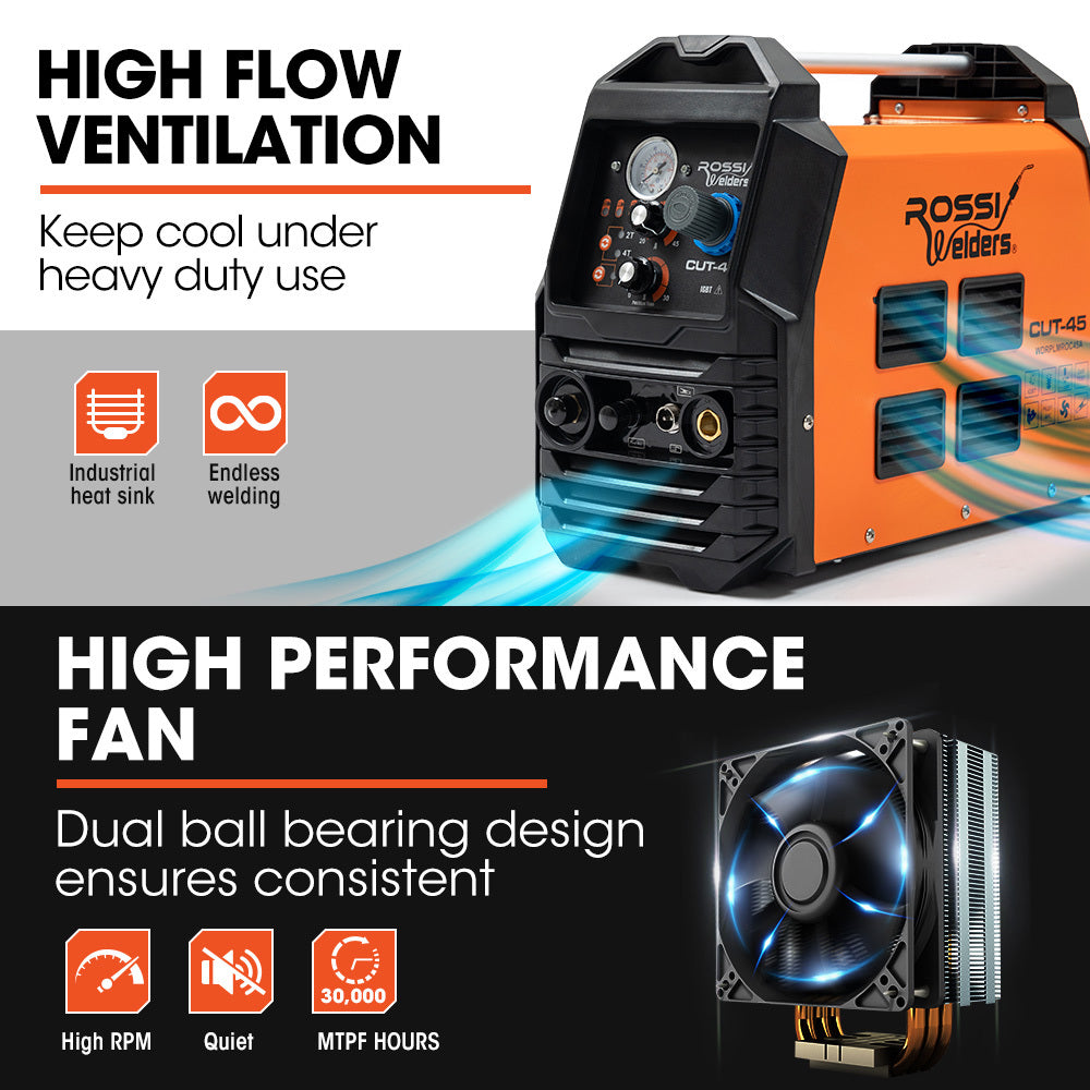 ROSSI Plasma Cutter | 45A | Non-Touch Pilot ARC | Cuts Painted & Rusty Metal | DC Inverter