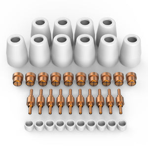 Rossi 40pc Plasma Cutter Consumables Kit | Fits PT-31 Torch | Includes Tips, Nozzles & Gas Rings