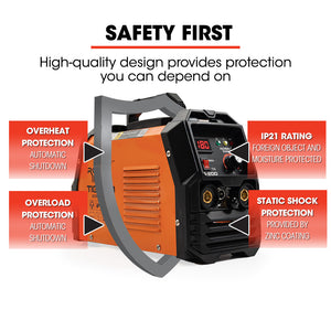 Rossi NextGen TIG/MMA 200A Welder | TIG-200 | Argon Gas | HF Start | Regulator Included