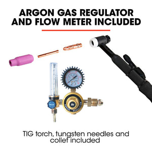 Rossi NextGen TIG/MMA 200A Welder | TIG-200 | Argon Gas | HF Start | Regulator Included