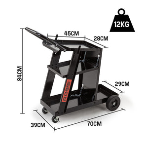 ROSSI Welding Cart Trolley | MIG TIG ARC MMA | Plasma Cutter Storage Workbench