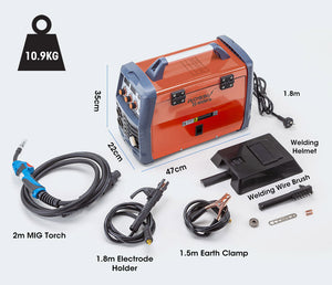 Rossi 300A MIG Stick Welder | Portable DC Gas Gasless Inverter Welding Machine | 15A Plug