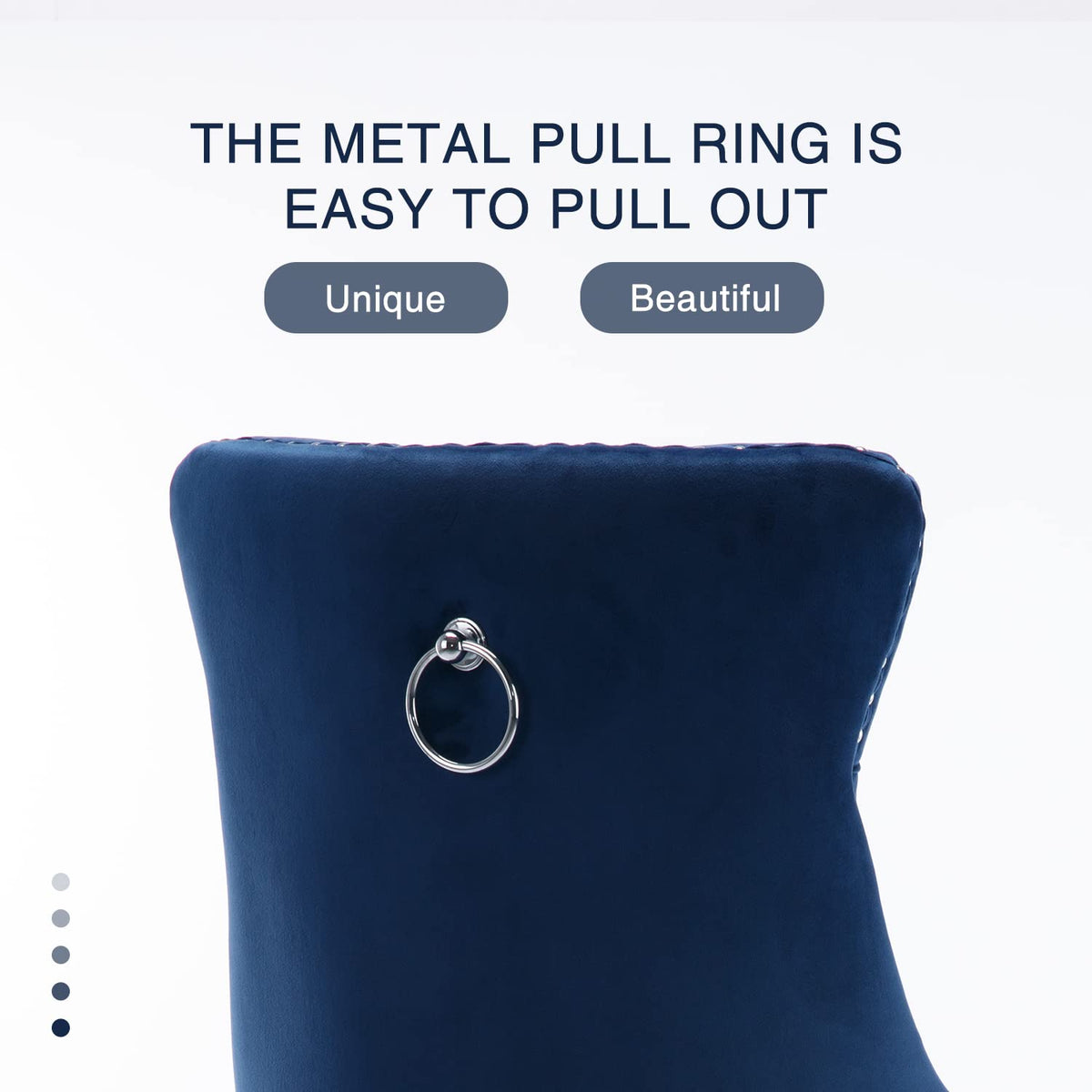 4x Velvet Bar Stools | Studs Trim | Wooden Legs | Tufted Dining Chairs | Kitchen