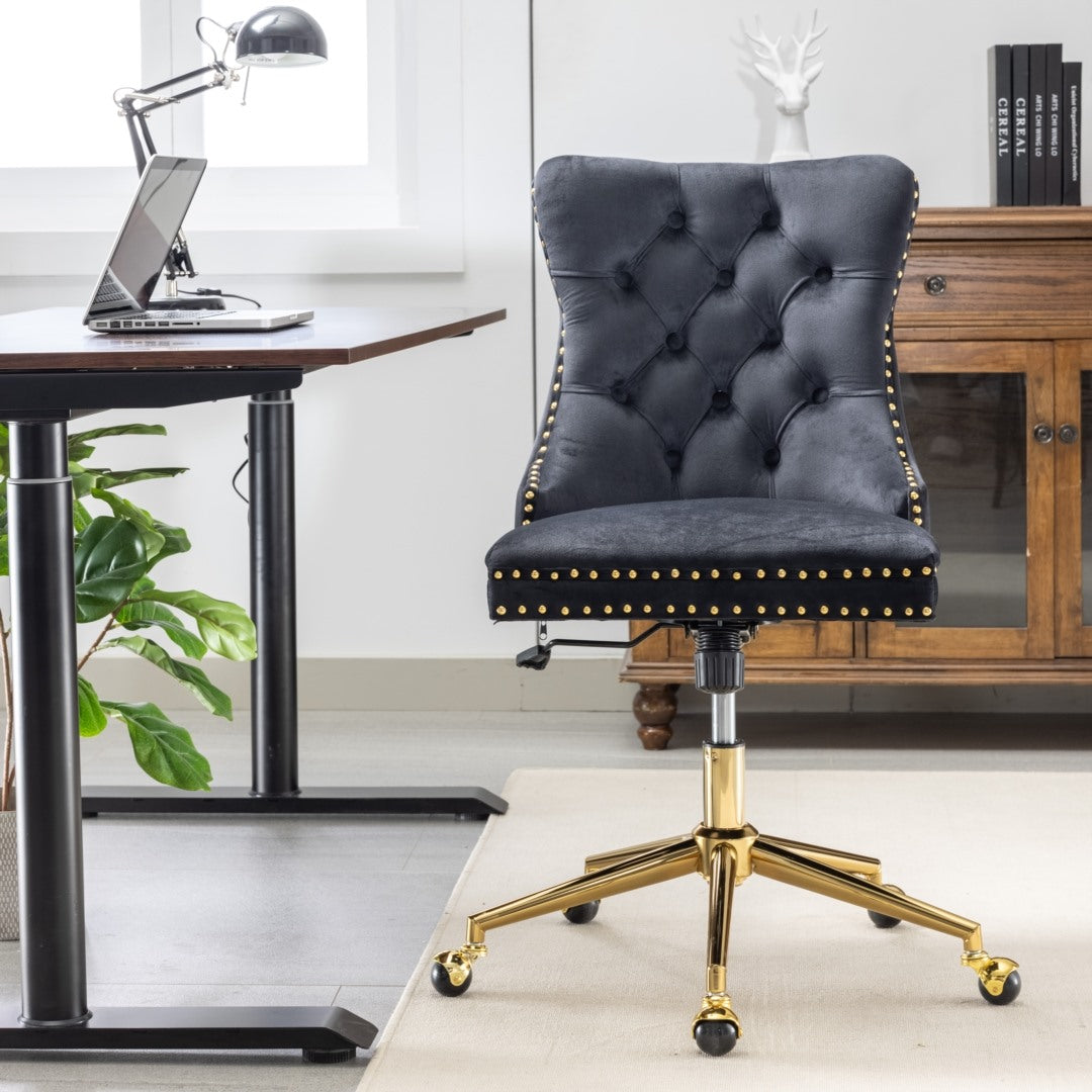 Velvet Home Office Chair | Black