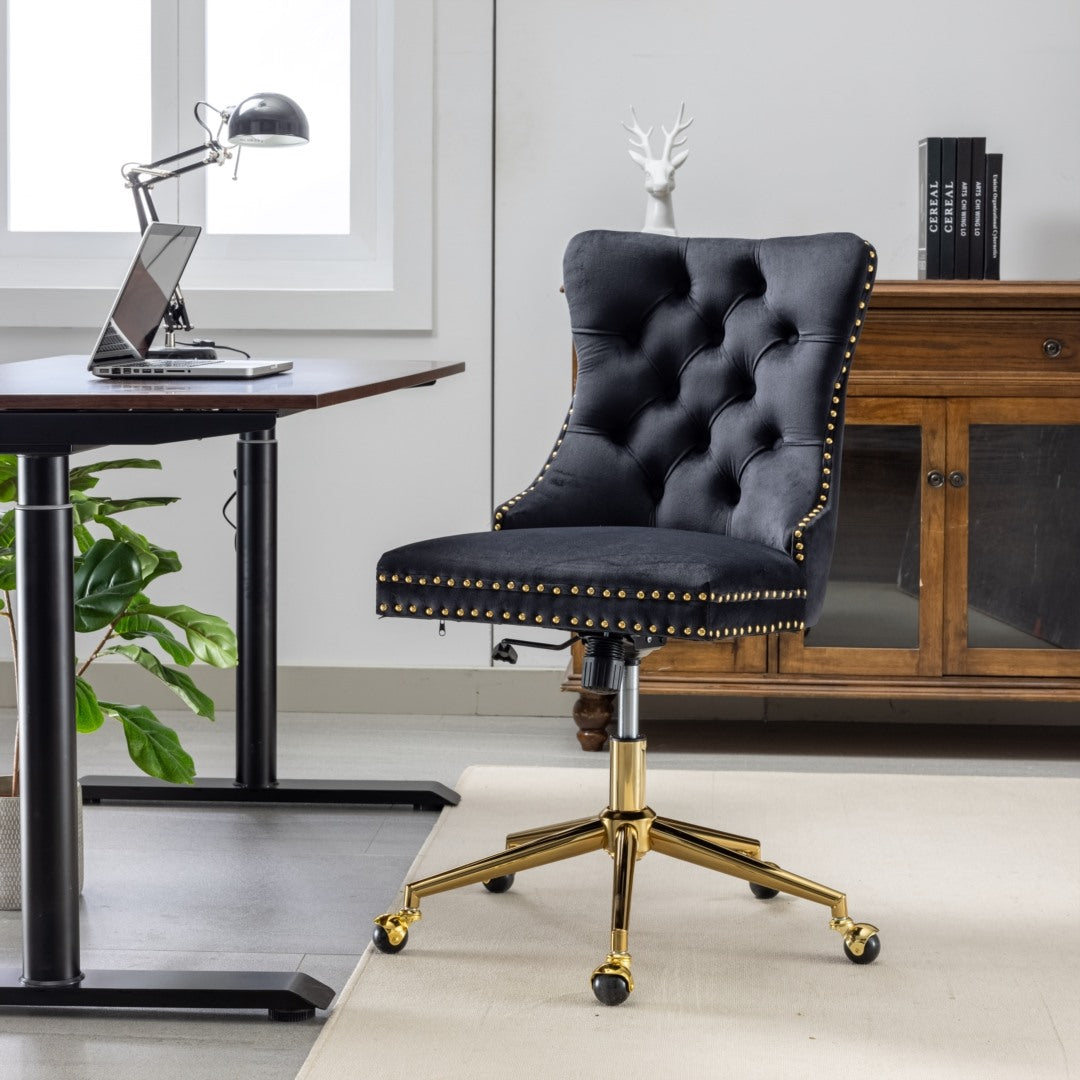 Velvet Home Office Chair | Black