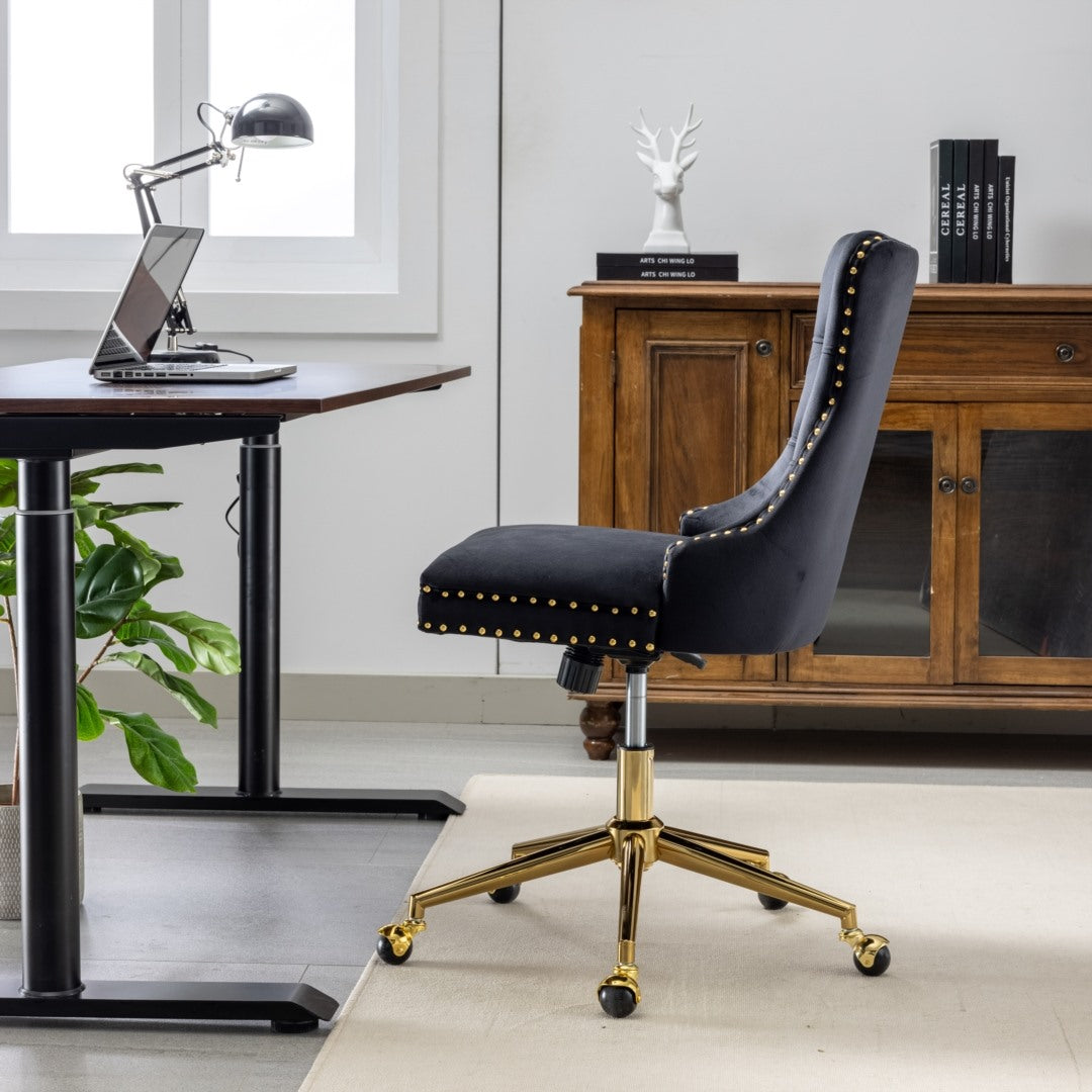 Velvet Home Office Chair | Black