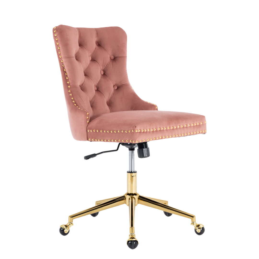 Velvet Home Office Chair | Pink