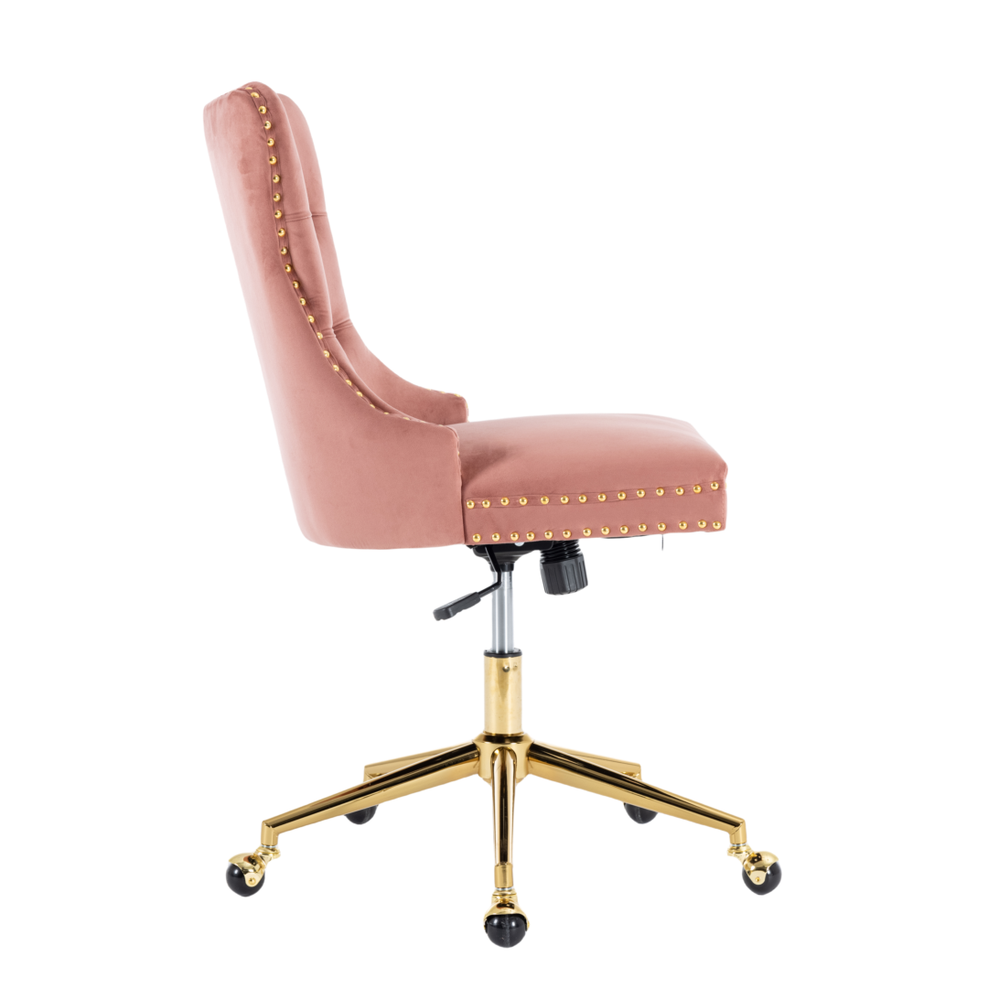 Velvet Home Office Chair | Pink