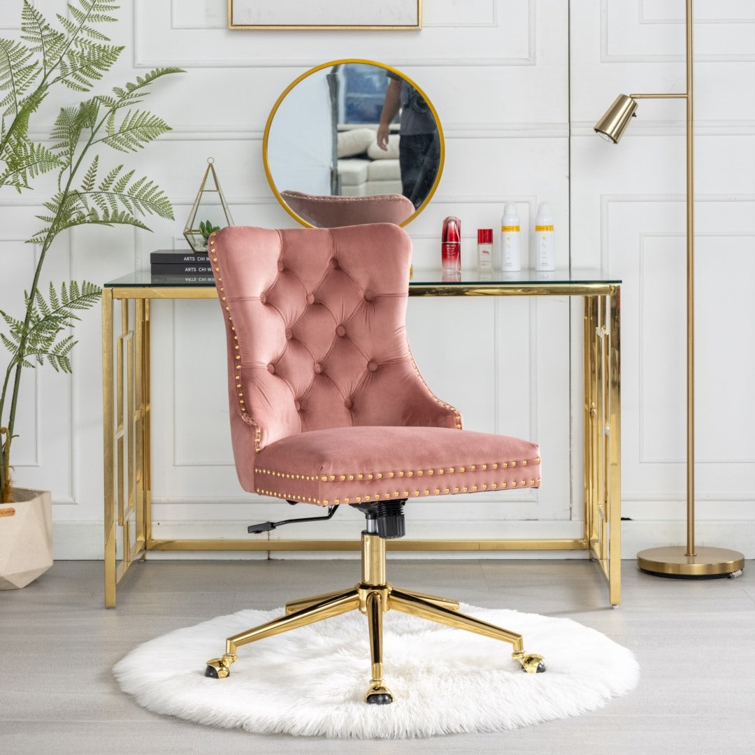 Velvet Home Office Chair | Pink