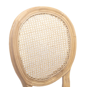 AADEN 6x Rattan Dining Chairs | Solid Wood Legs | Beige