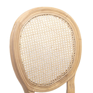 AADEN 2x Rattan Dining Chairs | Solid Wood Legs | Grey