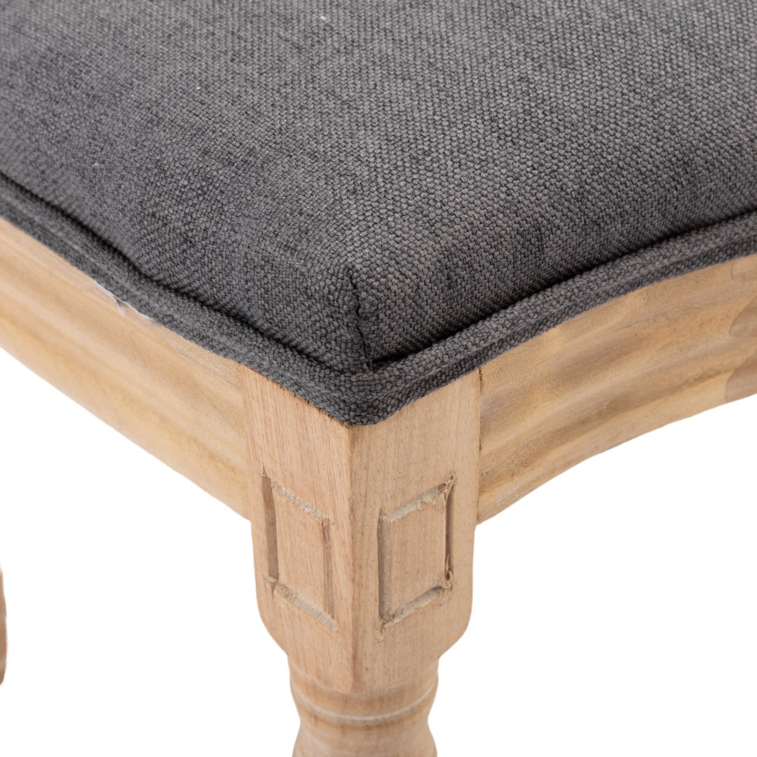 AADEN 4x Rattan Dining Chairs | Solid Wood Legs | Grey