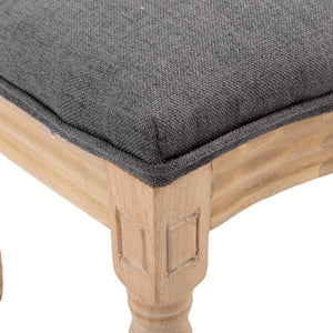 AADEN 4x Rattan Dining Chairs | Solid Wood Legs | Grey