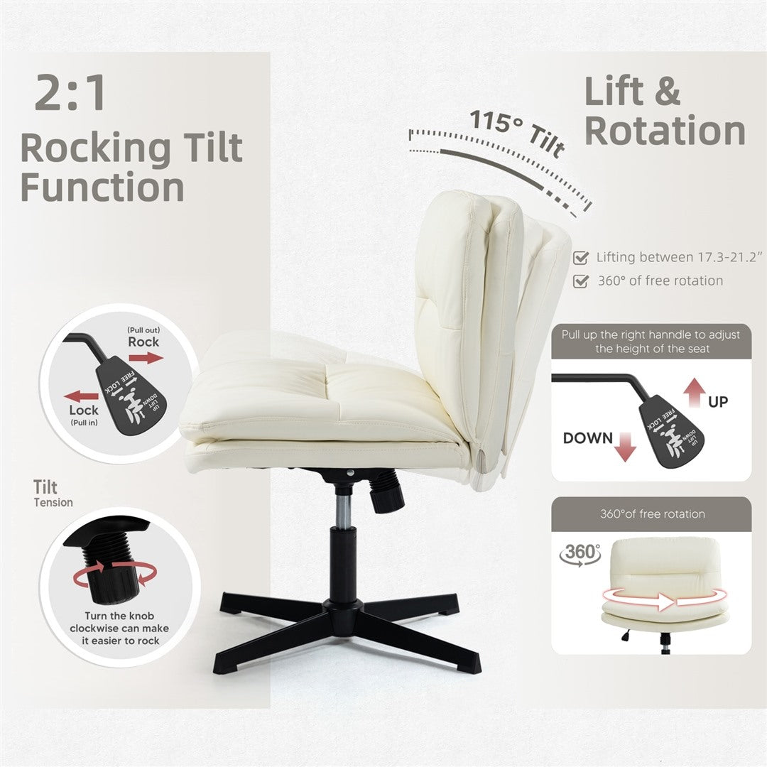 Faux Leather Home Office Chair | Beige