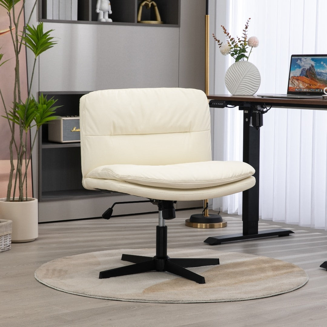 Faux Leather Home Office Chair | Beige