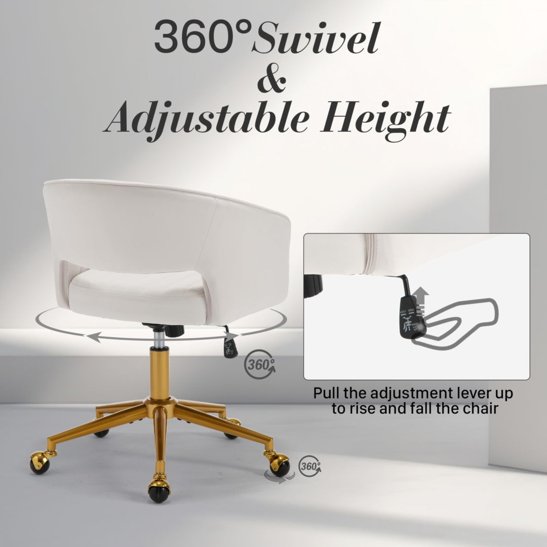 Velvet Home Office Chair | Beige